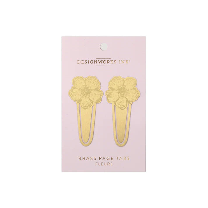 flower brass page marker tab book mark