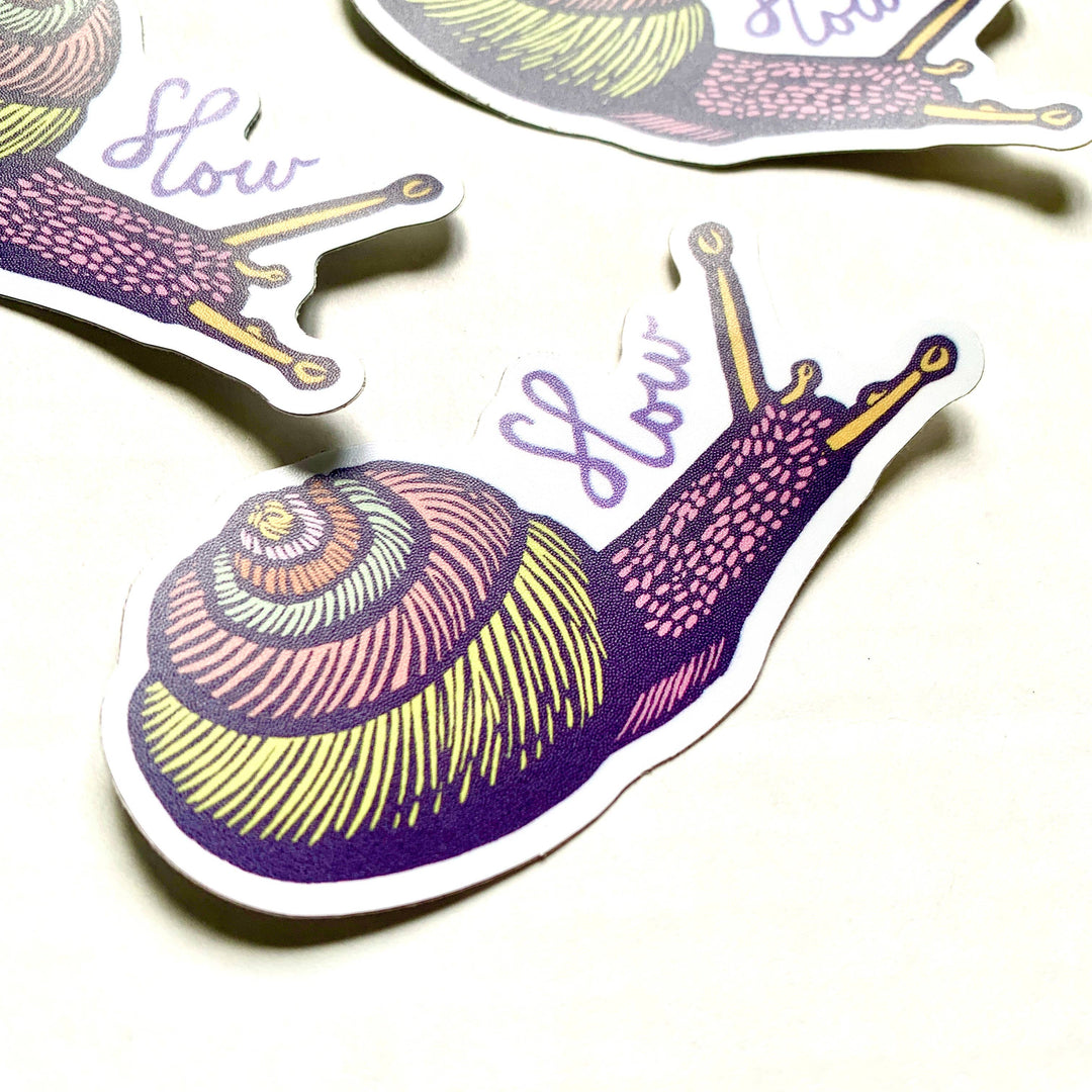 Slow Snail Vintage Style Vinyl Sticker