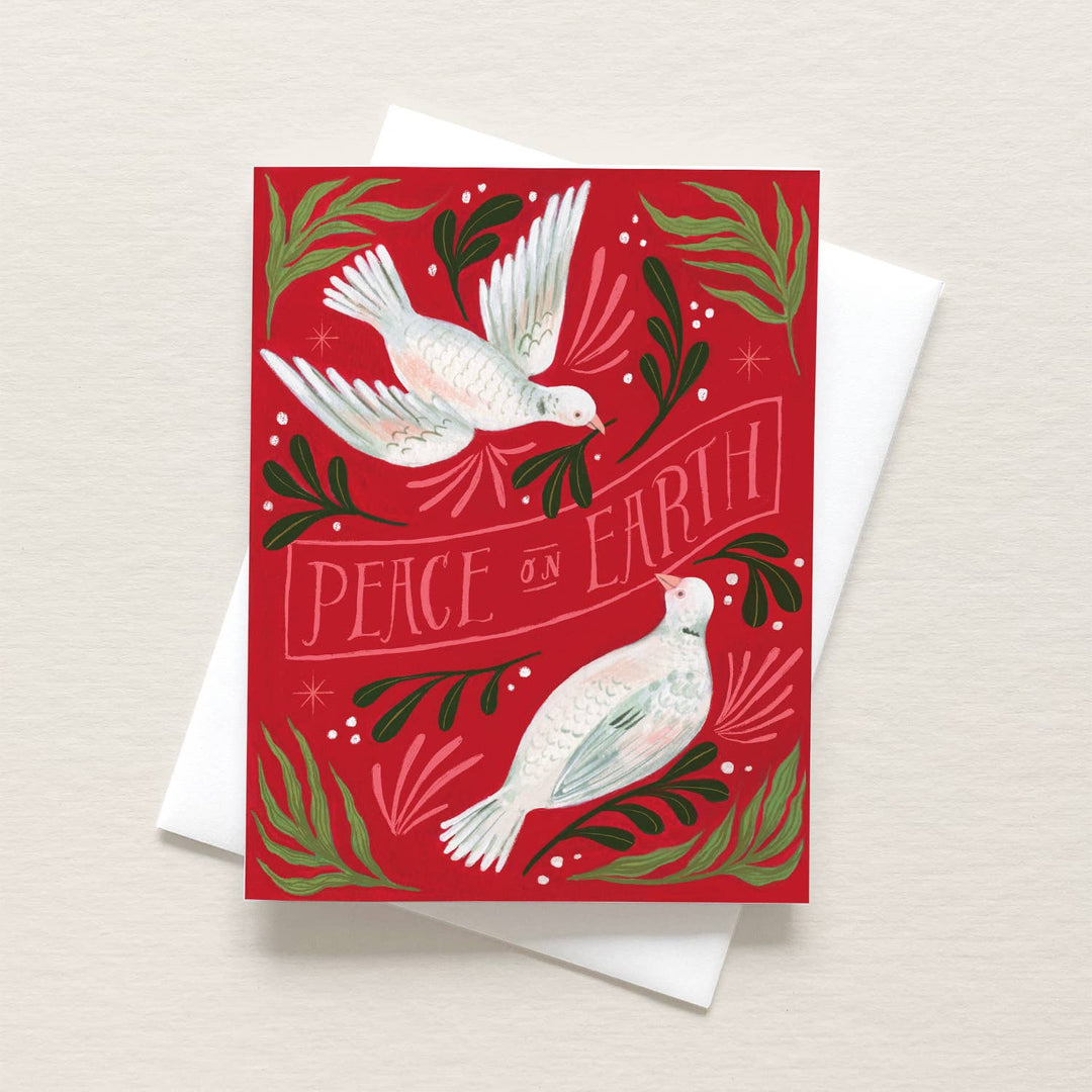 Two Turtle Doves Holiday Greeting Card