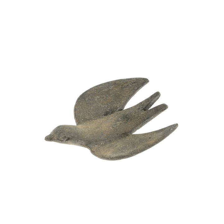 Decorative metal bird figurine by Indaba, showcasing intricate metalwork and a sleek bird design for home decor.