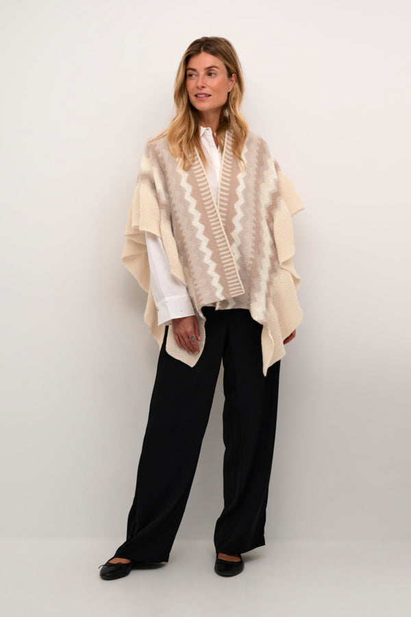 Candle Knit Cape Shawl