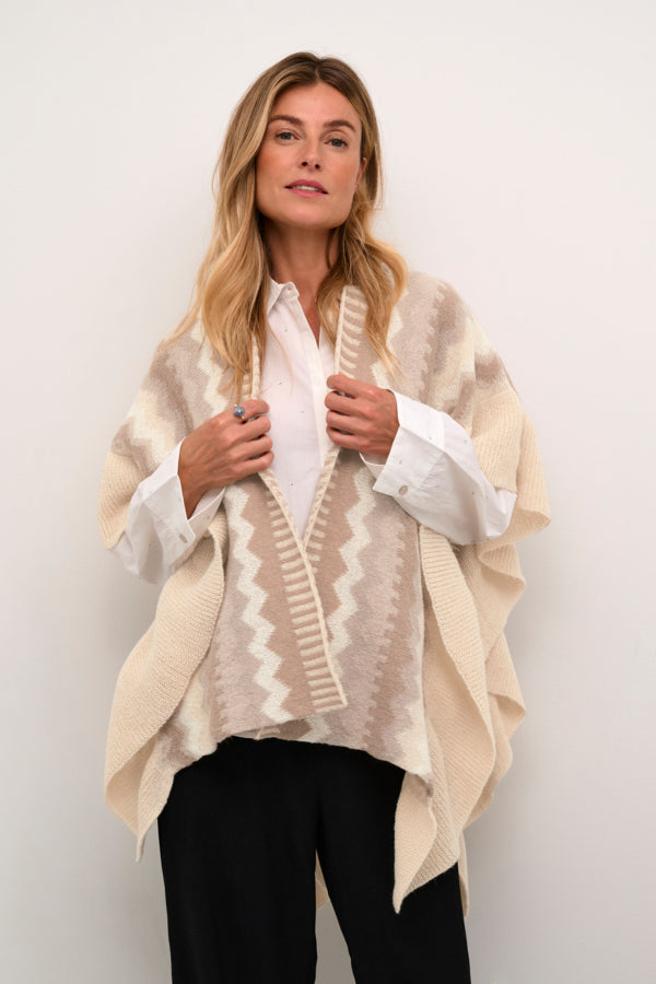 Candle Knit Cape Shawl