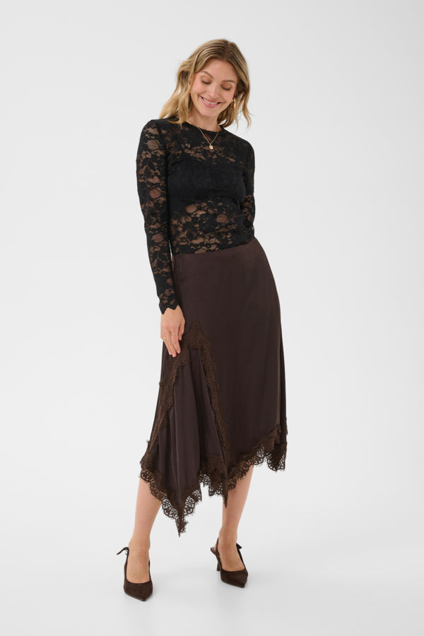Confir Lace Trim Slip Skirt