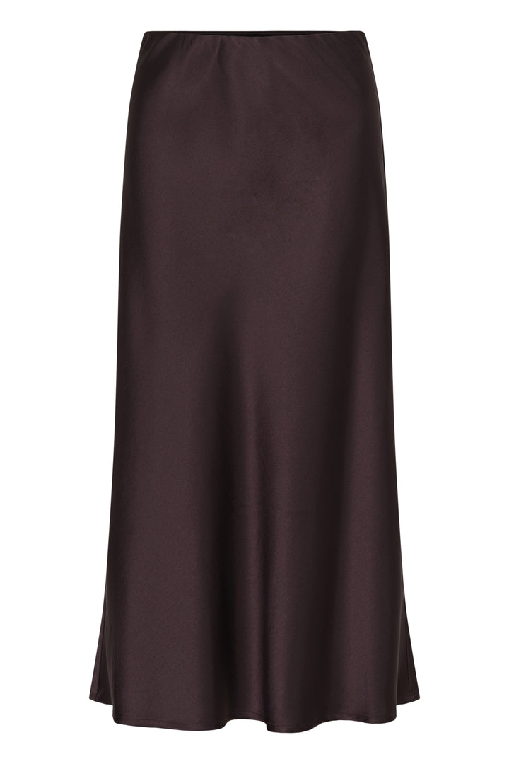 Cream Cocamia midi slip skirt in soft fabric, featuring a sleek silhouette and subtle slit detail, perfect for stylish everyday wear.