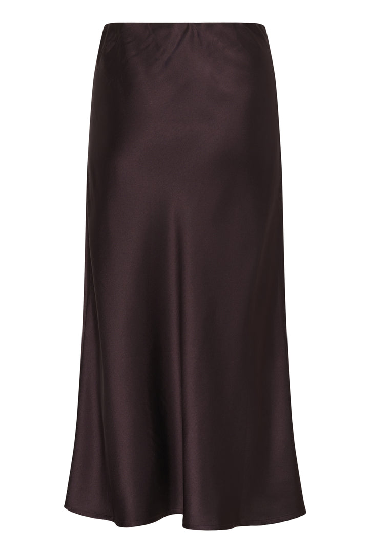 Cream Cocamia Midi Slip Skirt in soft fabric with a flowy silhouette, shown in a close-up view highlighting the fabric texture.