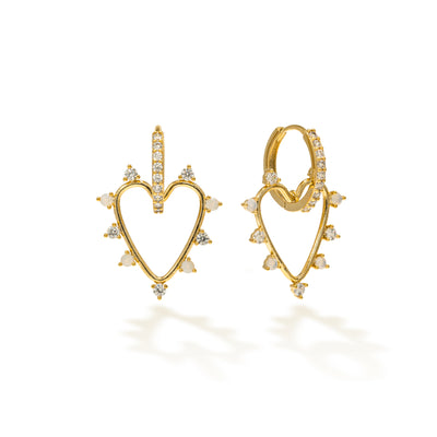 Chapel Heart Hoop Earring