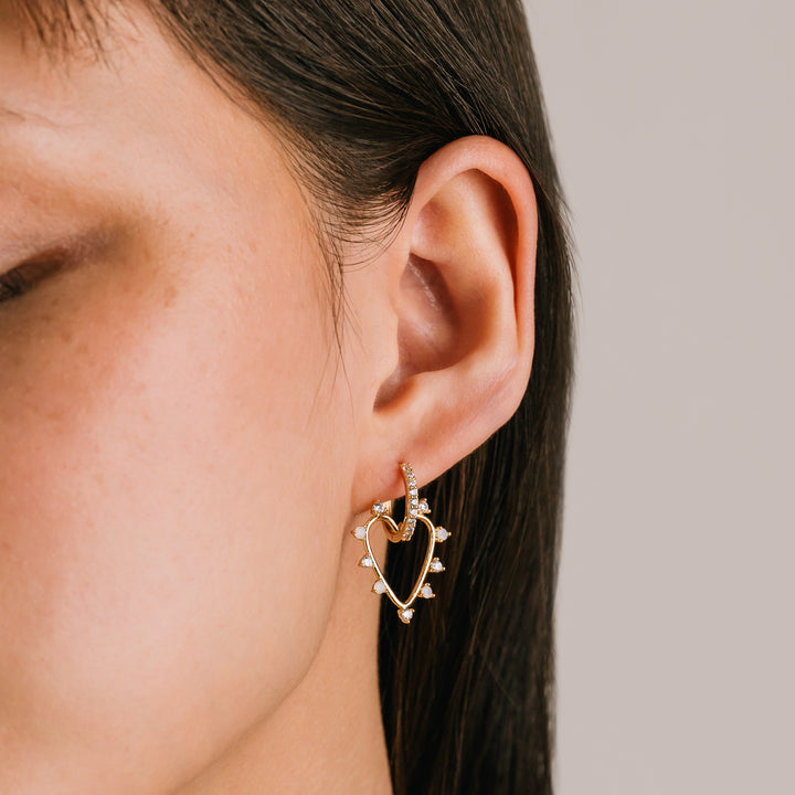 Chapel Heart Hoop Earring