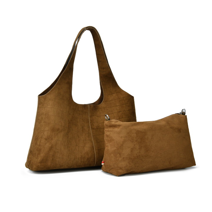 Mioya Croco Suede Hobbo Bag