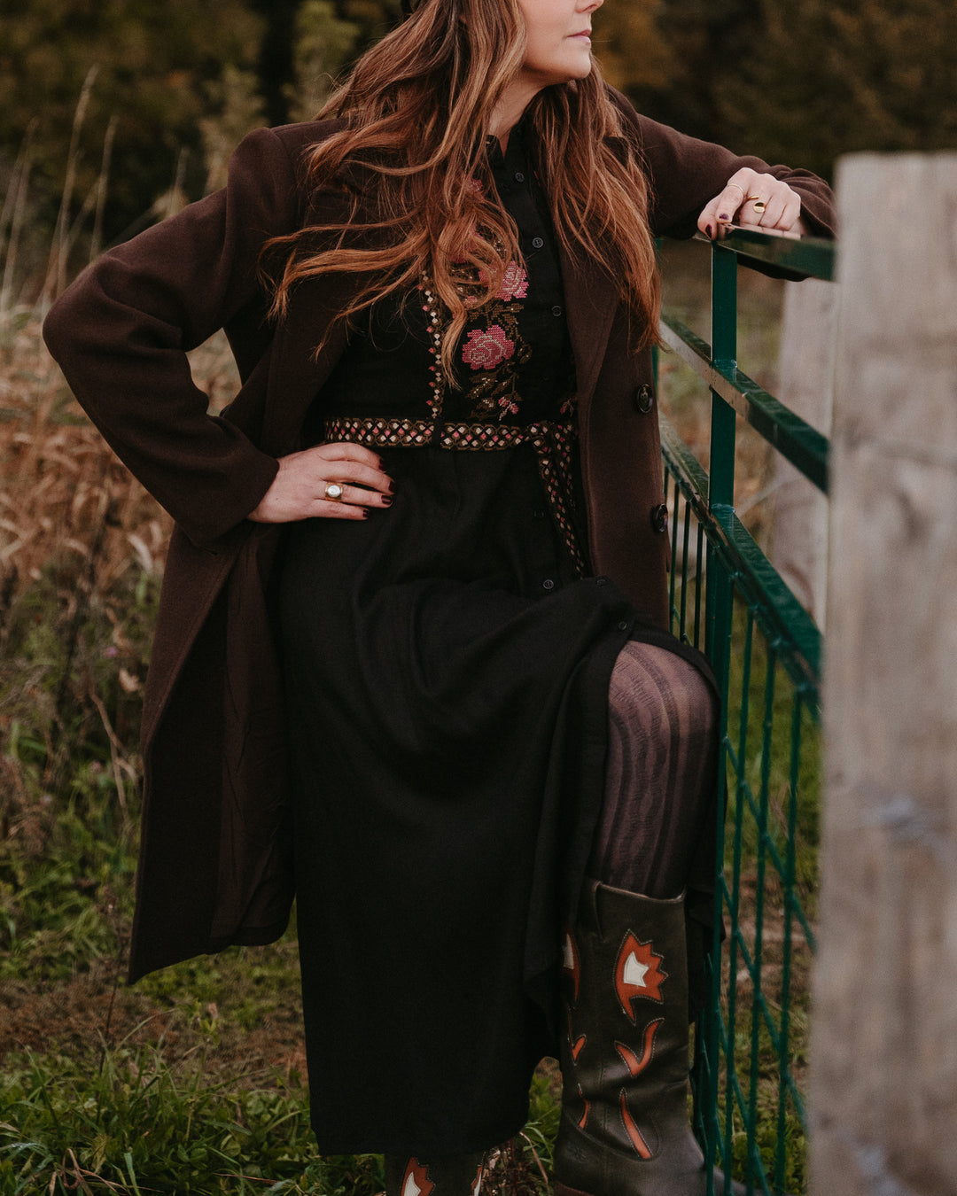 Frye and Co. Miranda 10 Flower Boot in palomino leather, featuring floral embellishments and a classic ankle boot design.