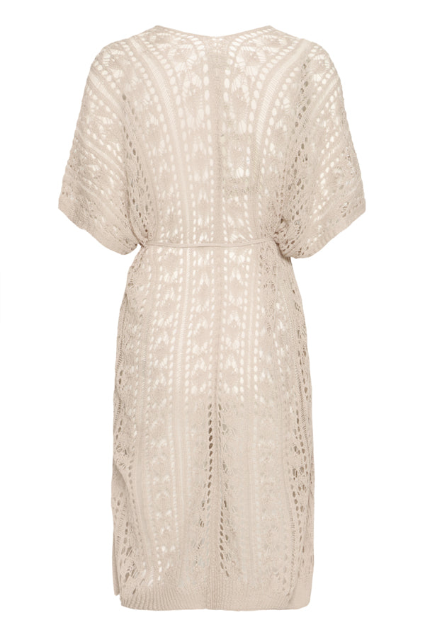 Fiona Knit Coverup Cardi by Fransa, soft knit cardigan with short sleeves and open front, perfect for layering.