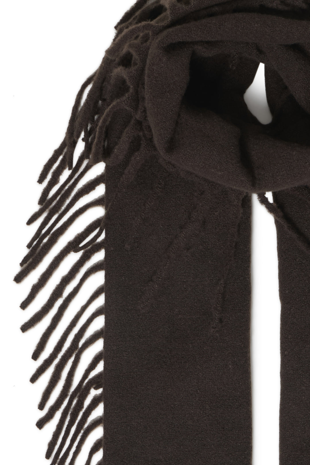 Frieda Fringe Scarf- Choloate Brown