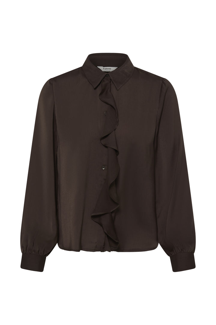 Igomi Ruffle Blouse- Java Brown