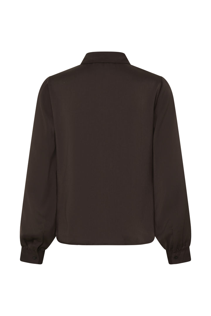 Igomi Ruffle Blouse- Java Brown