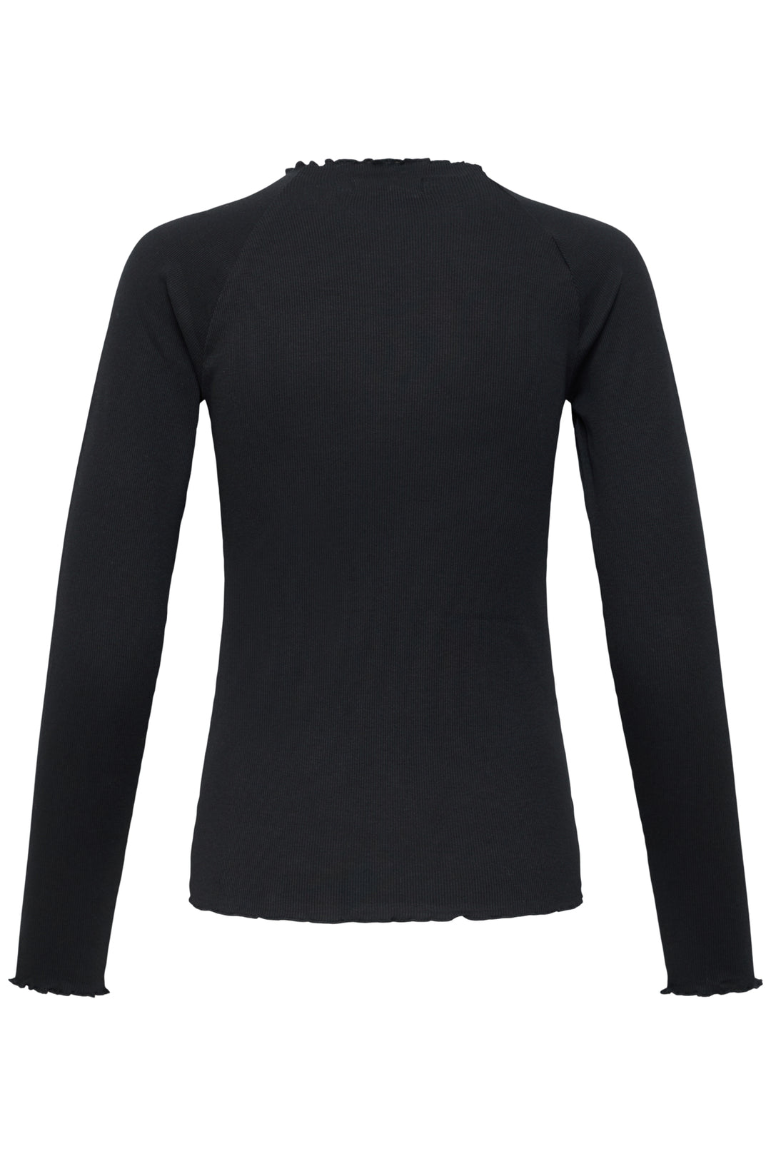 B.Young tone ribbed raglan T-shirt top with long sleeves and crew neckline, featuring a fitted ribbed knit design.