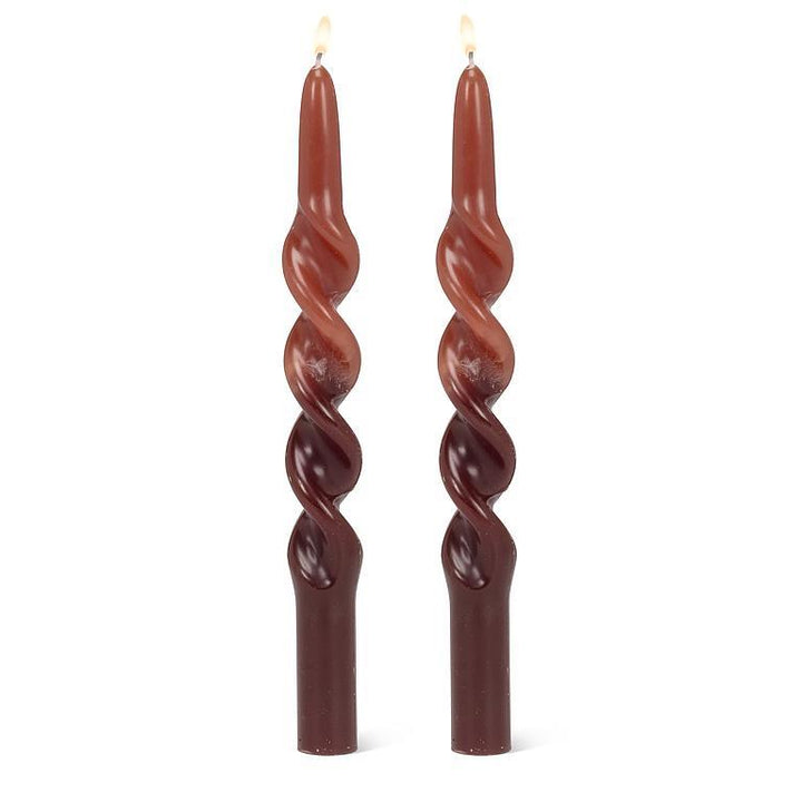 Two- Tone Spiral Taper Candle Set