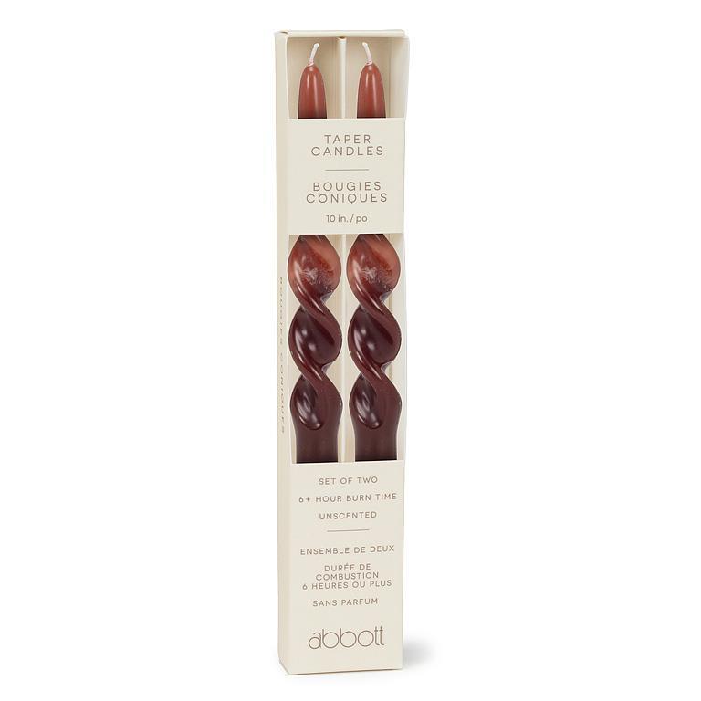 Two- Tone Spiral Taper Candle Set