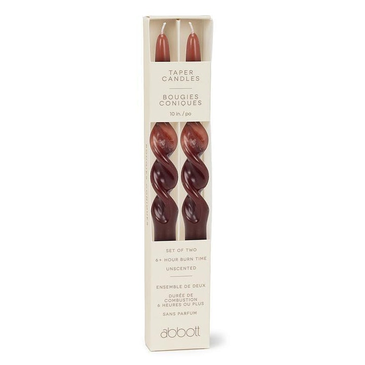 Two- Tone Spiral Taper Candle Set