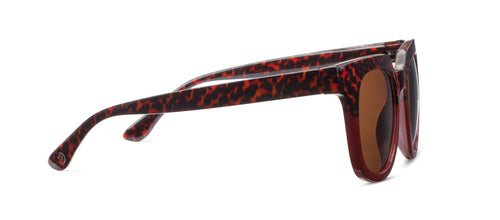 women's oversized sunglasses in red leopard frame with polarized lens