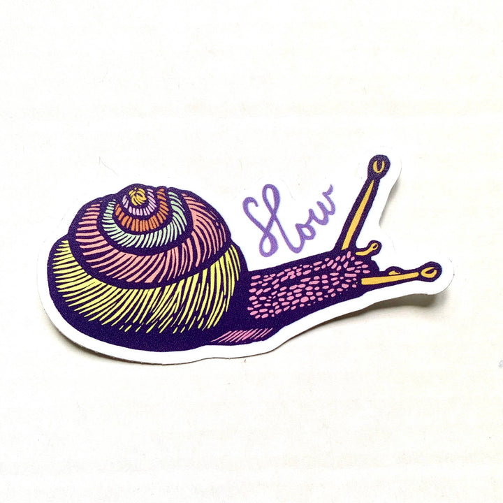 Slow Snail Vintage Style Vinyl Sticker