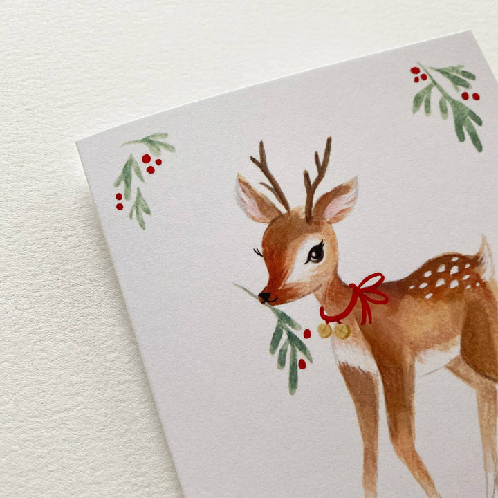 Festive Fawn Holiday Greeting Card