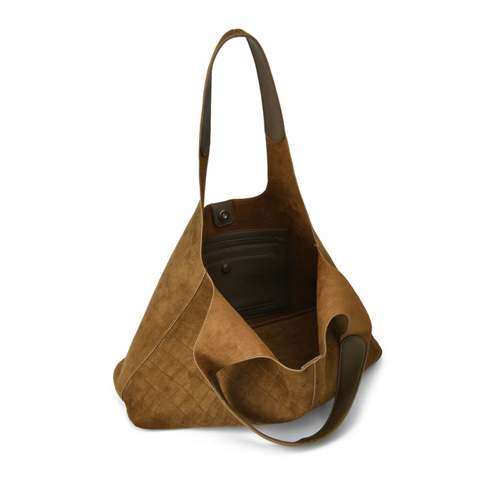 Mioya Croco Suede Hobbo Bag