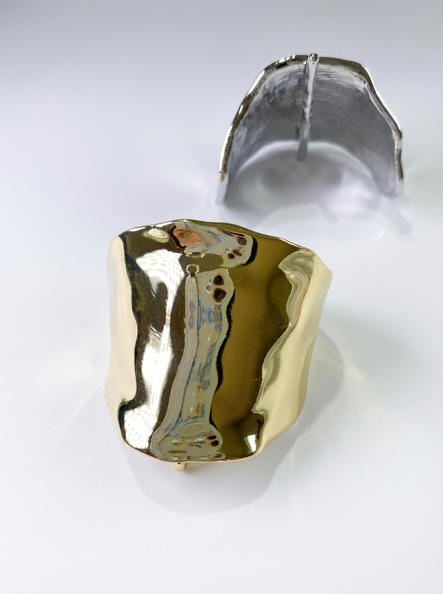 LadyJuneAccessories modern ponytail cuff in sleek gold metal, designed to secure and style a ponytail with a minimalist touch.