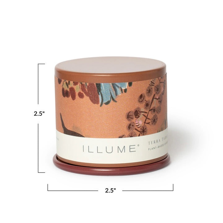 small candle with musk terra tabac scent