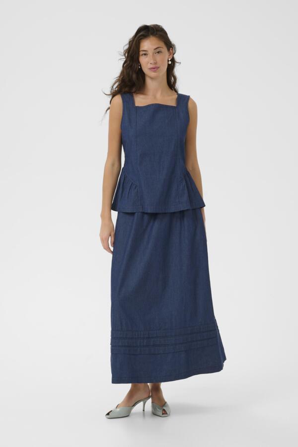 Mona Michelle sleeveless top by Culture featuring a stylish peplum design, lightweight cotton fabric, and sleeveless cut for casual wear.