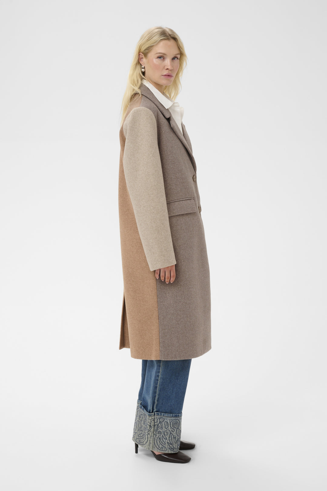 Palona Colour Block Long Coat