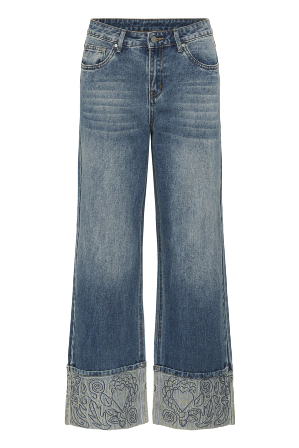 Aniceta Embroidered Cuff Jean
