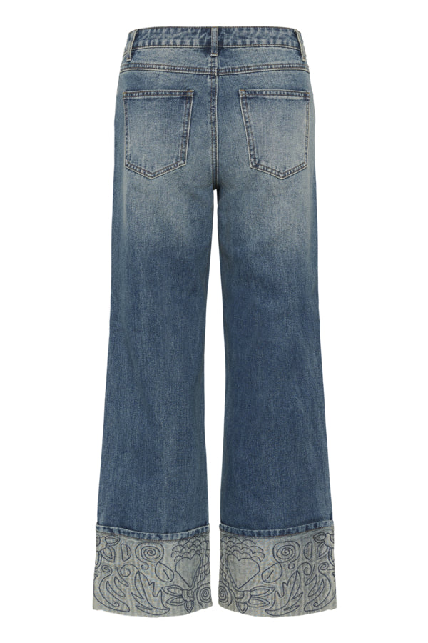 Aniceta Embroidered Cuff Jean