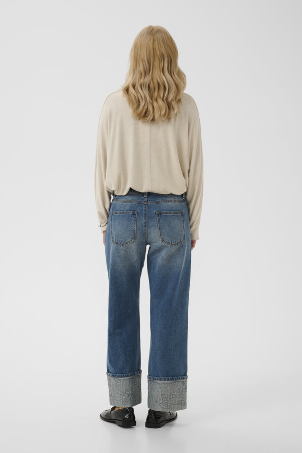 Aniceta Embroidered Cuff Jean