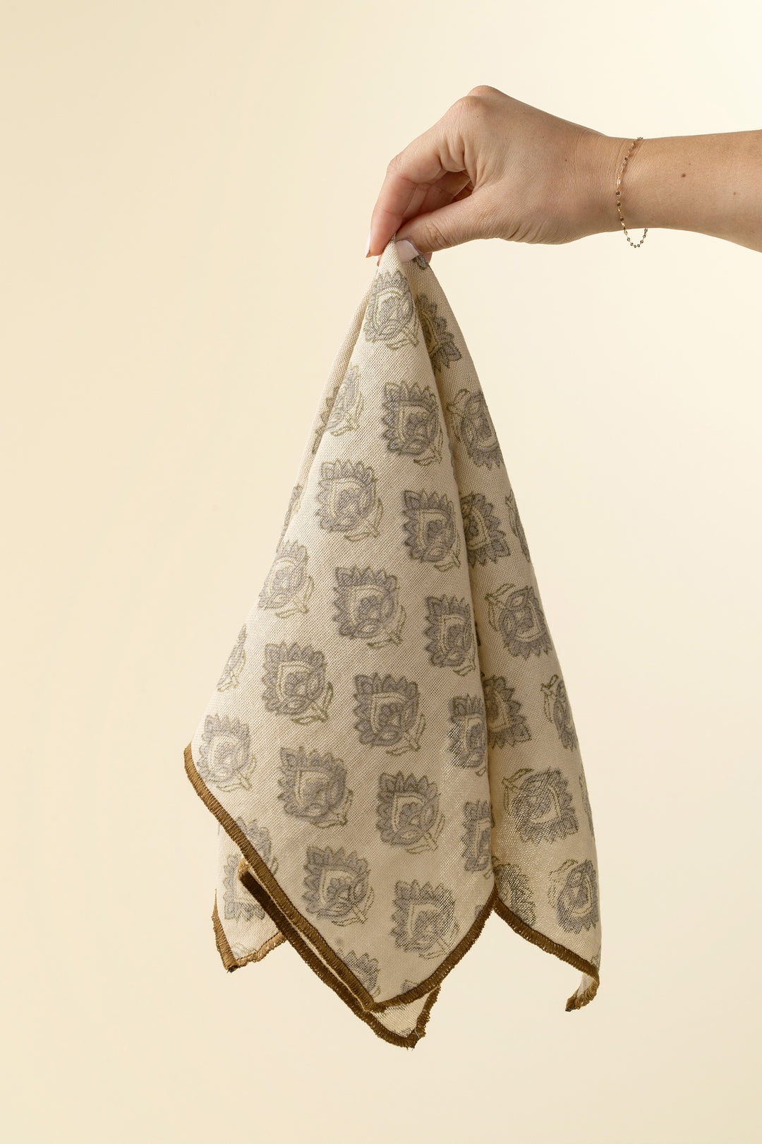 Set of Ritika Block Print Gauze Cotton Napkins featuring intricate traditional patterns and soft, breathable fabric from Indaba.