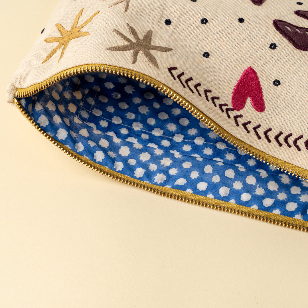 Be Free Embroidered Pouch