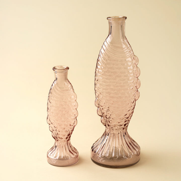 Indaba Fresh Catch Vase featuring a sleek, modern design with a pink fish motif suitable for floral arrangements or decorative displays.