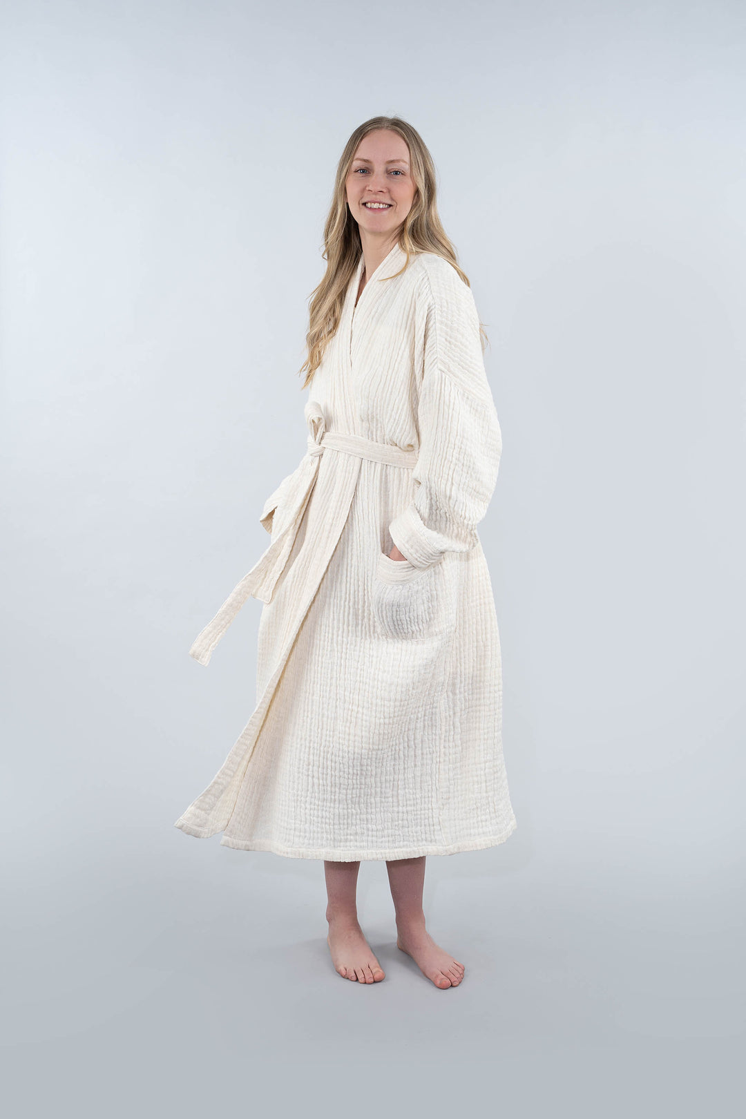 Crinkle Cotton Linen Robe