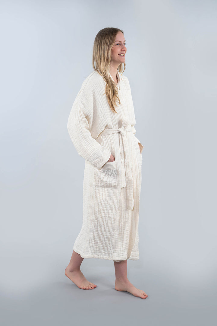 Crinkle Cotton Linen Robe