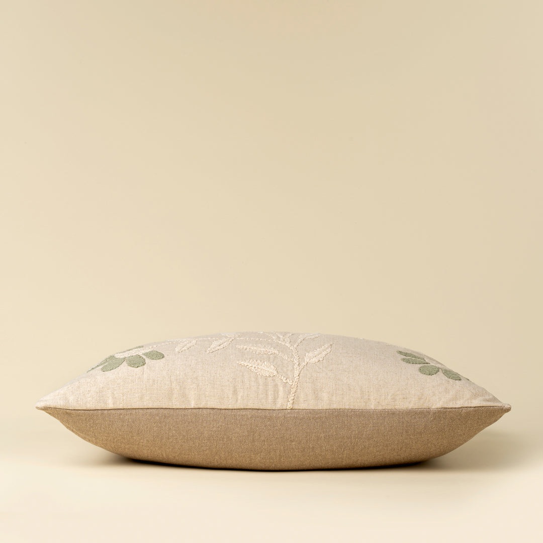 Indaba Petal Soft embroidered throw pillow with floral design and soft fabric, perfect for cozy living room decor.