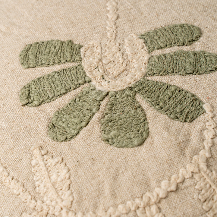 Indaba Petal Soft embroidered throw pillow with floral design and plush fabric, perfect for cozy home decor.