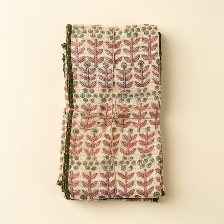 Floria Block Print Tea Towel