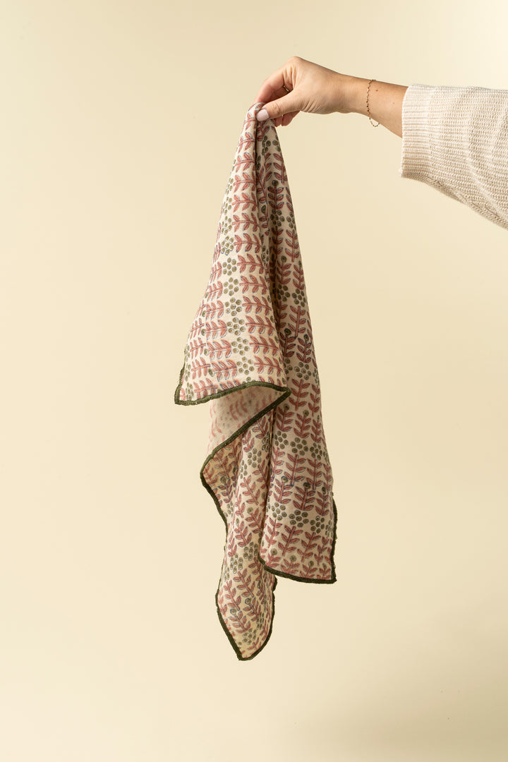 Floria Block Print Tea Towel