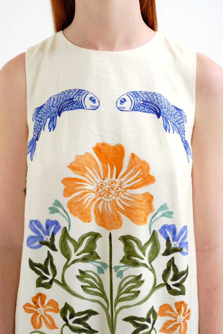 Compania Fantastica Neptune’s Garden summer dress featuring sea inspired floral patterns and lightweight fabric, perfect for warm weather.