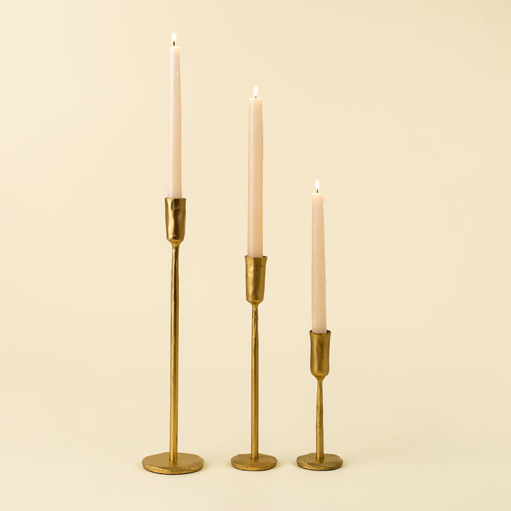 Luna Forged Gold Candlestick