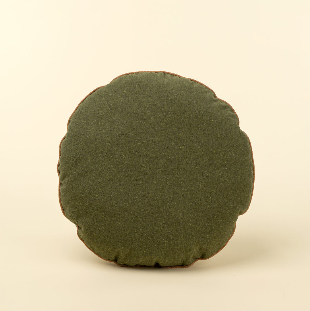 Alpine Trees Round Throw Pillow