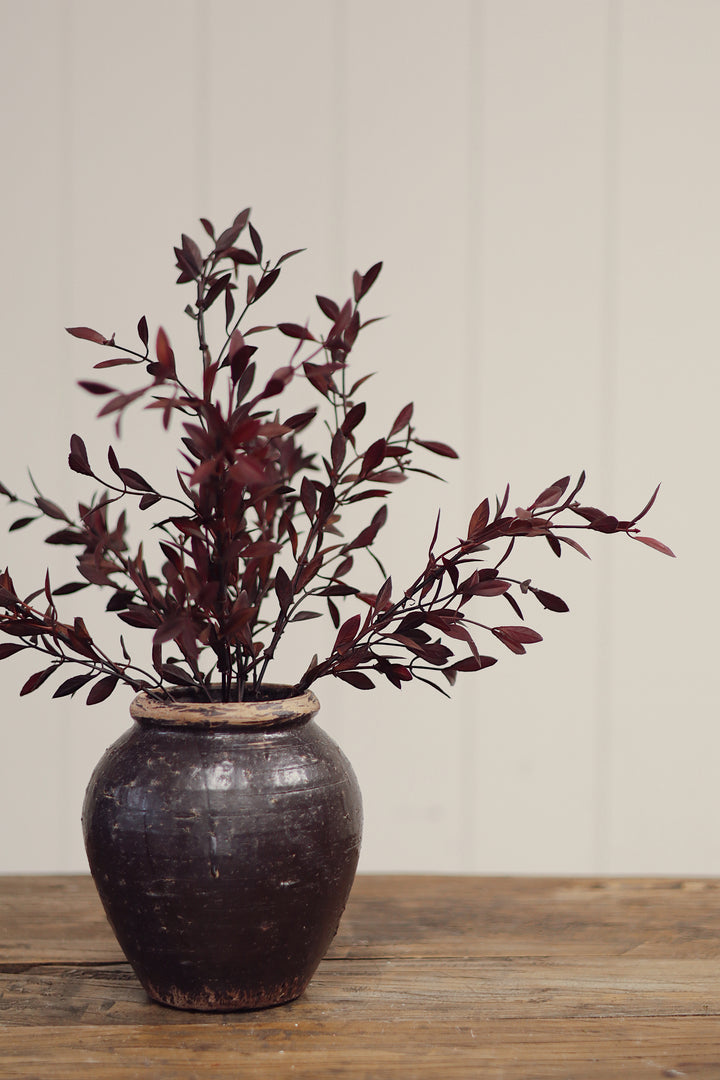 Plum Willow Leaf Faux Botanical Stem