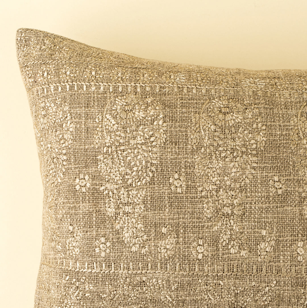 Nisha Embroidered Lumbar Pillow