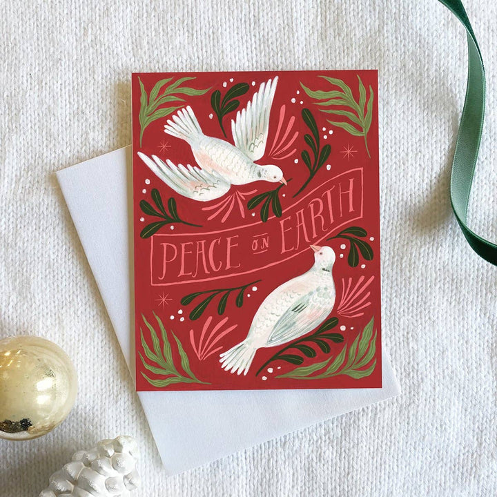 Two Turtle Doves Holiday Greeting Card