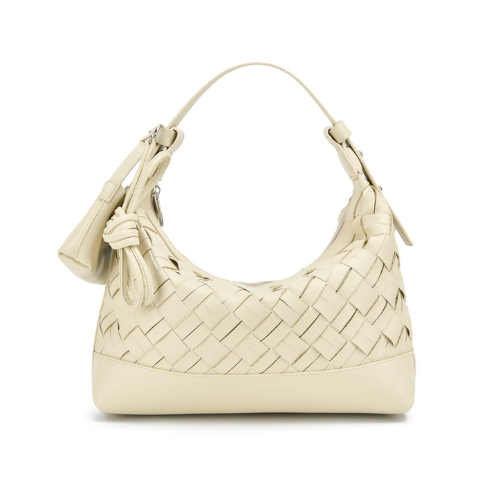 Colab Gracia shoulder and crossbody bag featuring a stylish woven vegan leather design with adjustable strap and spacious interior for everyday use.