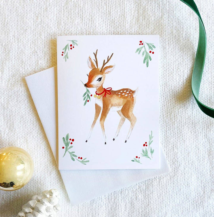Festive Fawn Holiday Greeting Card