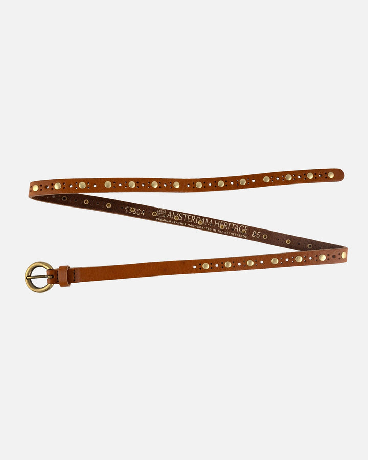 Chloe Vintage Studded Skinny Leather Belt